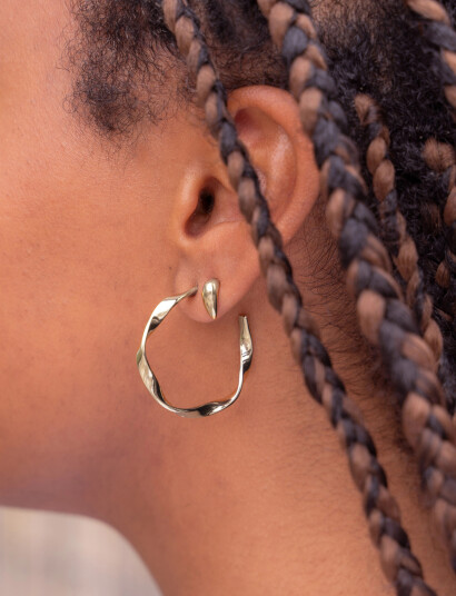 My Jewellery Earring Twisted Hoop   Silver   ONE SIZE