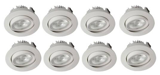 Unilamp Juno COB+ LED 10W Matt Hvit 8 pack