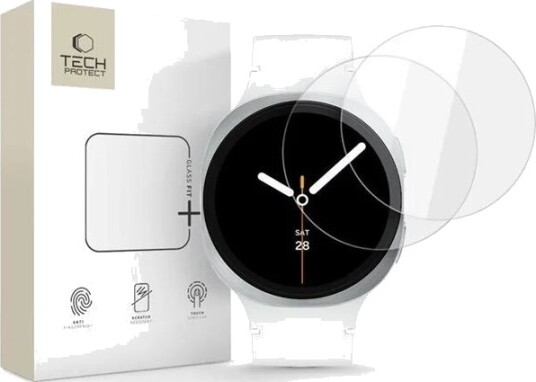 Tech Protect Glass Fit+ Herdet Beskyttelsesglass 2-pakk til Samsung Galaxy Watch 8 40mm Klar