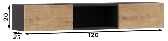 Anjal Tv hylle 25x20 cm Eik