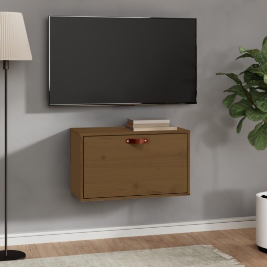 vidaXL Veggskap honningbrun 60x30x35 cm heltre furu vidaXL Veggskap honningbrun 60x30x35 cm heltre furu