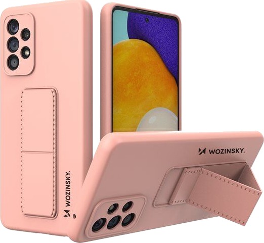Wozinsky Kickstand Case Silicone Case with Stand Samsung Galaxy A73 Case Pink