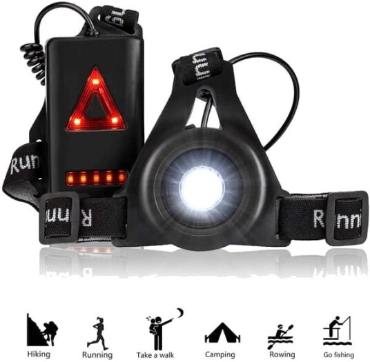 Løpevest med LED lys 250 lumen sykling vandring c