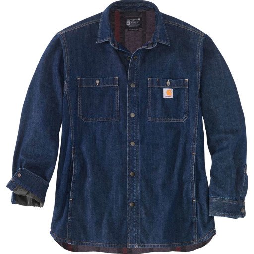 Carhartt Men's Denim Fleece Lined Snap Front Shirt Jacket M , Glacier Carhartt Men's Denim Fleece Lined Snap Front Shirt Jacket M , Glacier