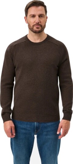 Alan Paine Crew neck lambswool M brun herre Alan Paine Crew neck lambswool M brun herre