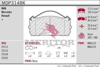 MERITOR MDP3148K Bremseklosser