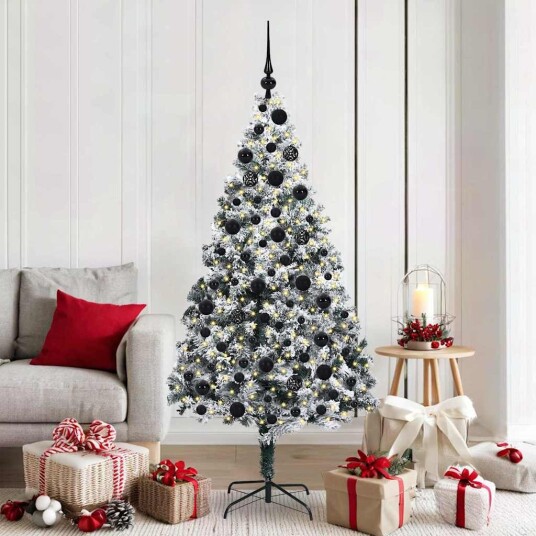  Kunstig juletre med 300 LED grønn 180 cm PVC og Stål og Plast