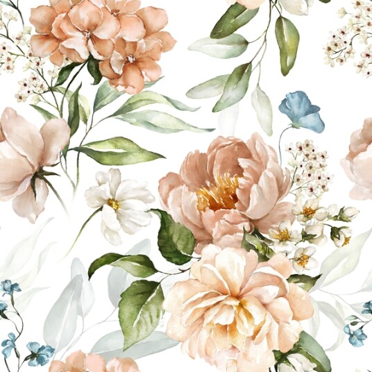 Fototapet Lyse og blek oransje blomster Fototapet Lyse og blek oransje blomster