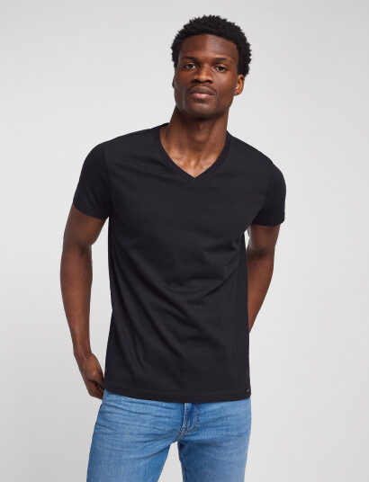 Lee Jeans Twin Pack V Neck - White - XXL