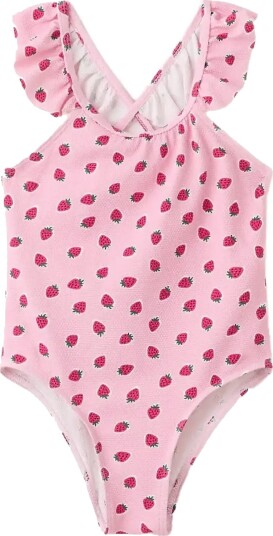 Mango Strawberry Print Swimsuit   Pink   18 24M