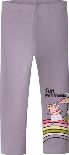 Name It Leggings - NmfOmma - Peppa Gris - Lavender Grå - Name It - 1½ år (86) - Leggings - Lilla
