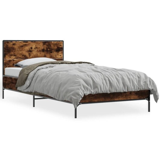Sengeramme røkt eik 90x190 cm konstruert tre og metall 8721102445422