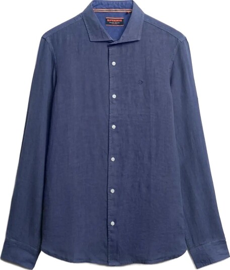 Superdry Sd Emb Vacation Ls Linen Shirt MARINER NAVY XXL