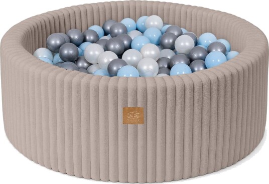 Meowbaby Churros Ballbasseng Pebble Beige Blue/Silver