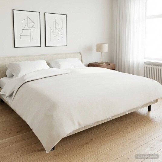 vidaXL Vektet Teppe Hvit 200 x 225 cm 9 kg 100% Bomull 205T