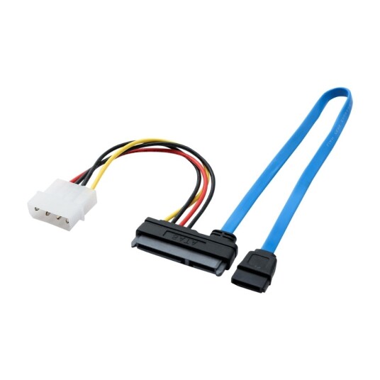 Eletra SATA 7+15P   7P+Molex 4P 30+15Cm kabel Flat blå