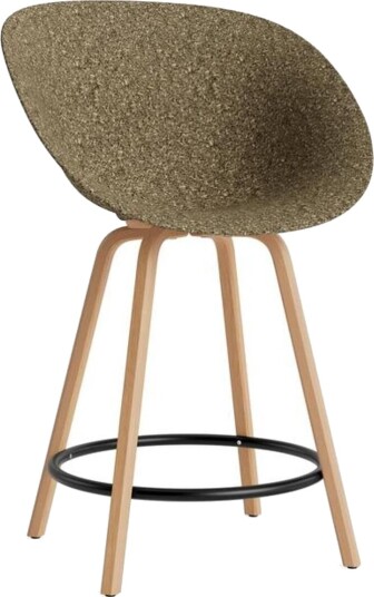 Normann Copenhagen Matt Barkrakk med Armlener 65 cm Bøk/ Sort/tang