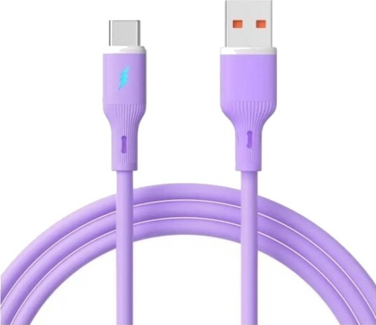 Akyga Usb-Kabel Usb 2.0 Usb-A Hann Til Usb-C® Hann 1 M Fiolett Fleksibel Ak-Usb-65