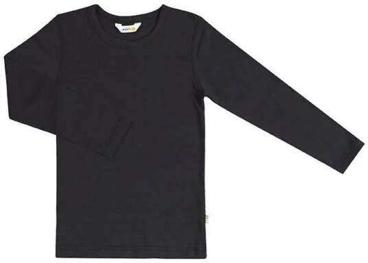 Blouse w.l.sl. | Joha | Barn | Sort | størrelse 150 | 85% Ull og 15% Silke til