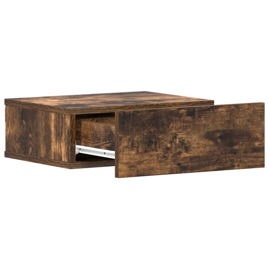 vidaXL Flytende nattbord 2 stk røkt eik 40x30x15 cm konstruert tre
