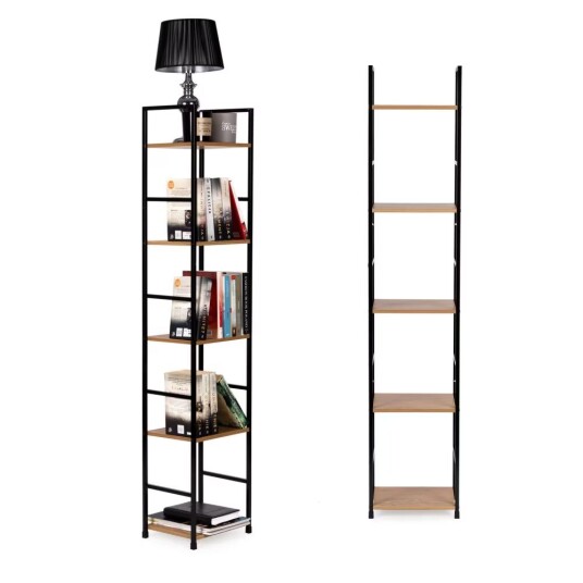 Moderne trehylle, metallramme LOFT, 5 hyller