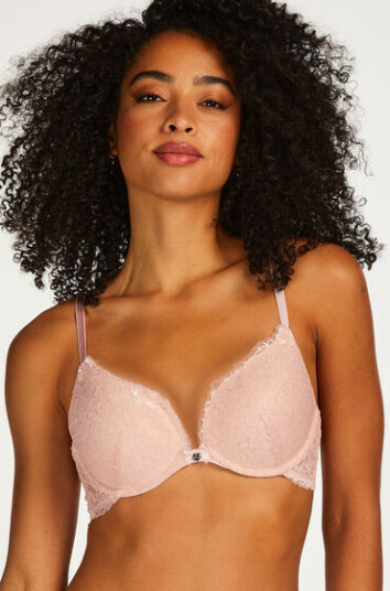 Hunkemöller Marine Padded Push-Up Underwirød Bra Rosa 75E