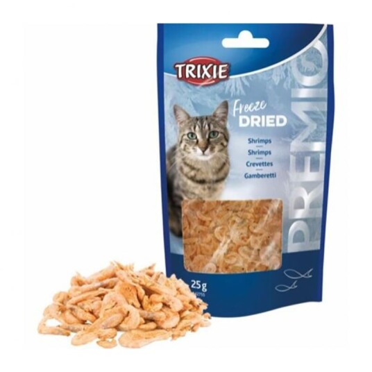 Trixie Premio Frysetørkede Rekersnacks 25g - Kattemat for Katter Trixie Premio Frysetørkede Rekersnacks 25g - Kattemat for Katter