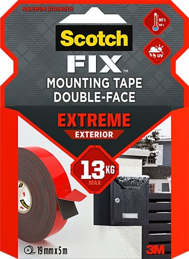 Scotch monteringstape extreme 19mmx5m utendørs 13kg Scotch monteringstape extreme 19mmx5m utendørs 13kg