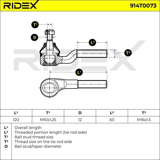 RIDEX 914T0073 Endeledd