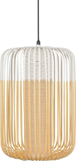 Bamboo Outdoor L hengelampe, hvit, IP44, E27 - Forestier - Terrasse - Design - Bambus - Med en lyskilde