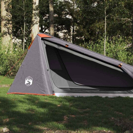 vidaXL telt for camping 1 person grå og oransje vanntett