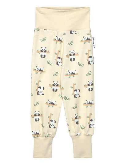 Geggamoja Bamboo Baby Pants Navy Dala Horse - Cream - 74/80