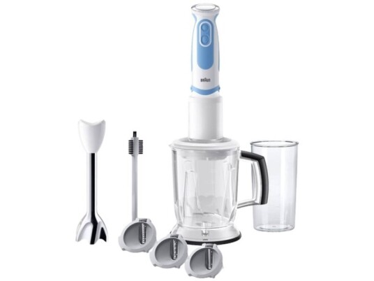 Braun 4191-Mq5260whbl Stavblender 1000 W Med Målebæger Shaker Turbofunktion Hvid-Blå