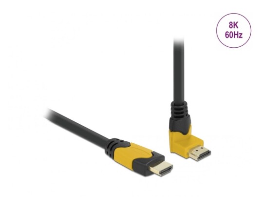 Delock 2m HDMI 2.1-kabel Oppovervinklet Svart - 8K 60Hz