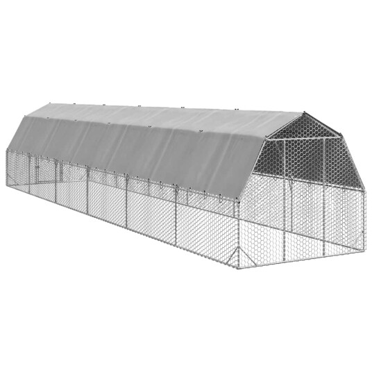 Kyllingløp Med Tak 2.5X12X2.25 M Galvanisert Stål Kyllingløp Med Tak 2.5X12X2.25 M Galvanisert Stål