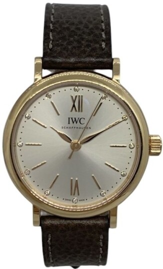 IWC Dameklokke IW357414 Portofino Sølvfarget/Lær Ø34 mm