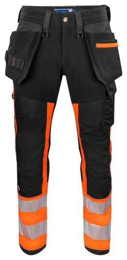 ProJob 6540 Håndverksbukse En Iso 20471 Kl 1 Orange/Black C156