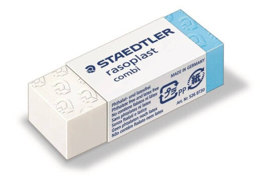 Staedtler Viskelær Rasoplast kombi for blyant og blekk 43x19x13mm Staedtler Viskelær Rasoplast kombi for blyant og blekk 43x19x13mm