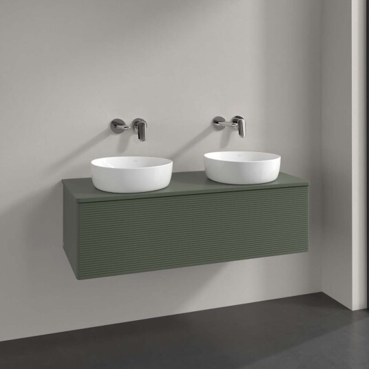 Villeroy & Boch Antao Servantskap med 1 skuff 120x50x36 cm m/lys Grønn Matt Villeroy & Boch Antao Servantskap med 1 skuff 120x50x36 cm m/lys Grønn Matt