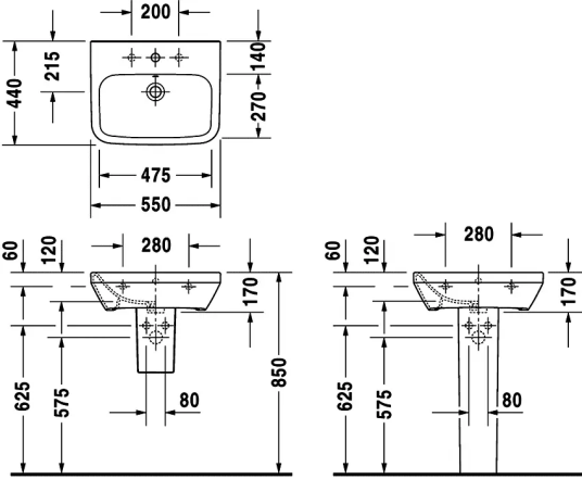 Duravit DuraStyle servant, 55x44 cm, hvit Duravit DuraStyle servant, 55x44 cm, hvit