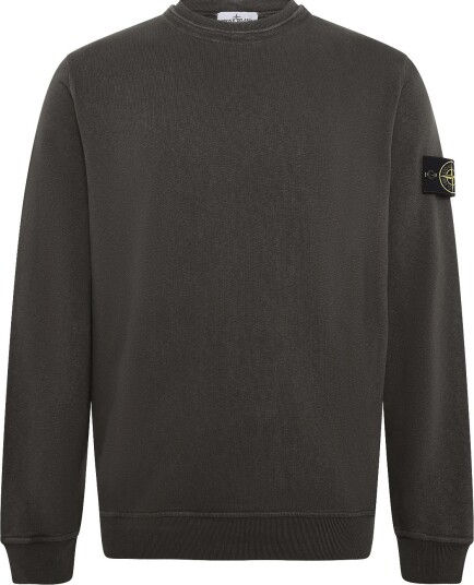 Stone Island Logo Patch Crewneck Sweatshirt DARK GREY XL