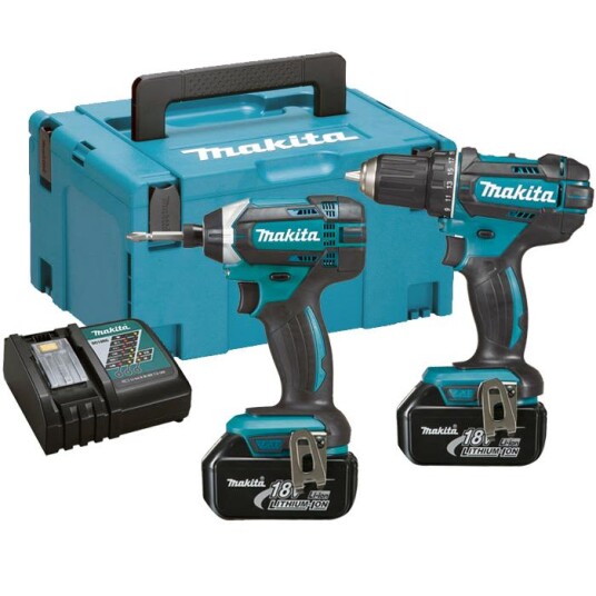 MAKITA KOMBOSETT BORSKRUTREKKER OG SLAGTREKKER 18V 2X4.0AH DLX2127MJ