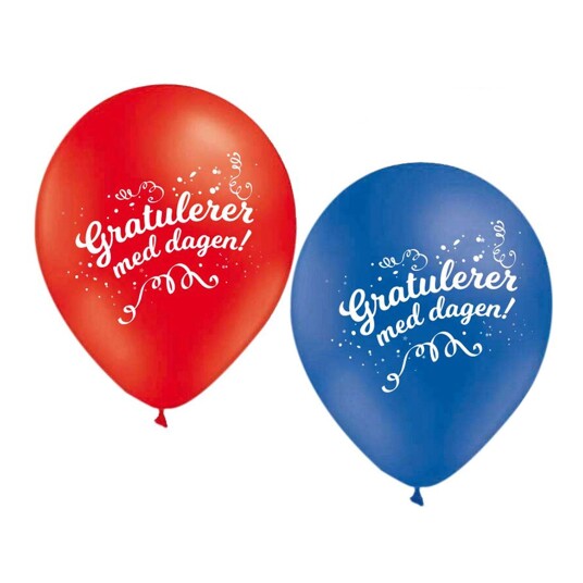 Ballongkungen AB Ballonger Gratulerer med Dagen - 10-pakning