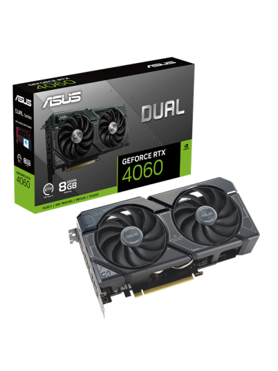 ASUS GeForce RTX 4060 DUAL 8GB GDDR6 - 8GB GDDR6 RAM - Grafikkort ASUS GeForce RTX 4060 DUAL 8GB GDDR6 - 8GB GDDR6 RAM - Grafikkort