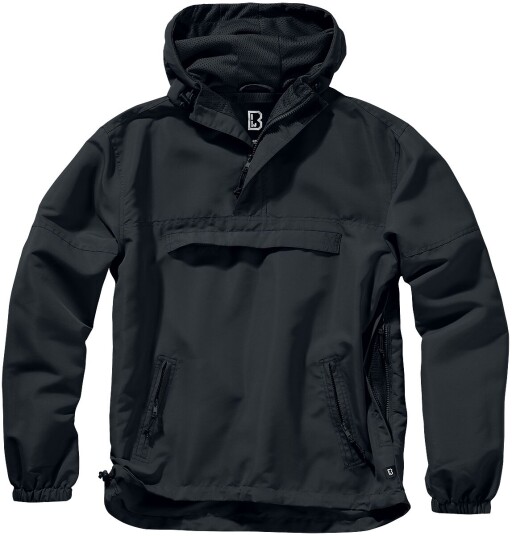 Brandit Vindjakke - Light Windbreaker - S til 5XL - Herrer - svart