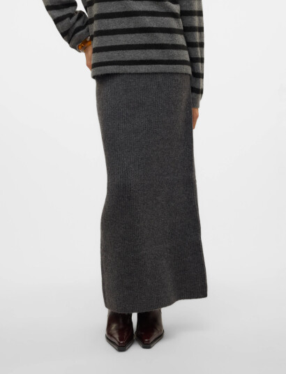 Vero Moda Vmmay Hw Maxi Knit Skirt Vma - Grey - S