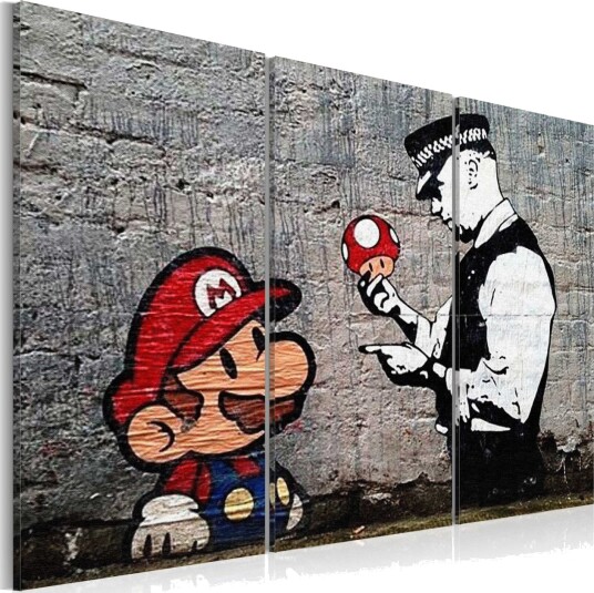 Bilde Super Mario Mushroom Cop By Banksy 120x80 Artgeist sp. z o. o.