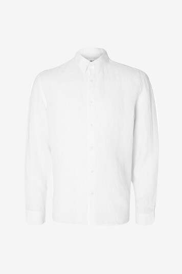 Selected HOMME Skjorte slhRegkylian linen Shirt LS Classic Hvit