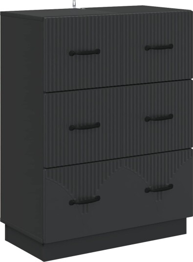 vidaXL Skuffeskap Svart 66 x 34,5 x 87 cm Konstruert tre vidaXL Skuffeskap Svart 66 x 34,5 x 87 cm Konstruert tre