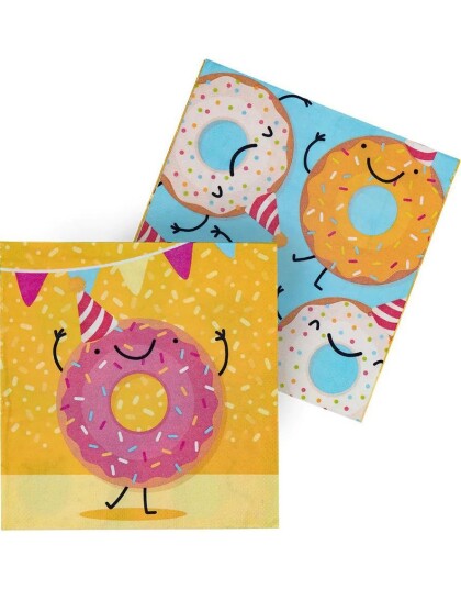 20 stk Smultring/Donut Servietter 3 Lags 33x33 cm